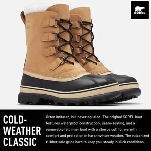New! Sorel Mens Caribou Waterproof Winter Boots